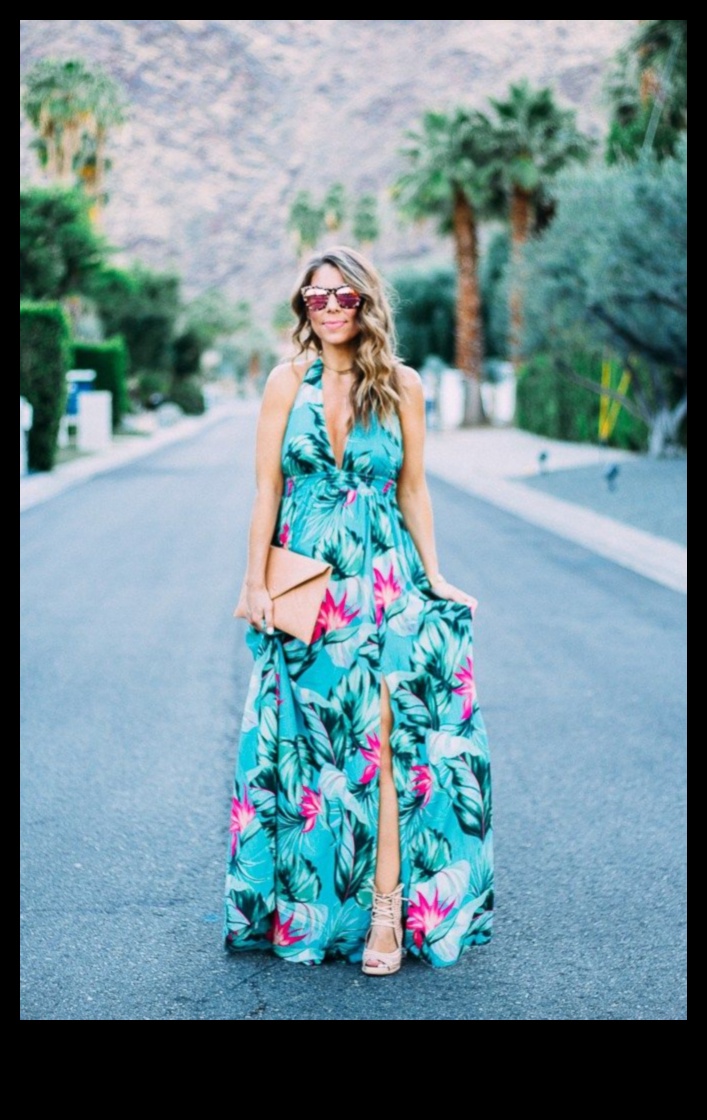 Salas bagātība: tropu iedvesmoti vasaras tērpi greznam dzīvesveidam