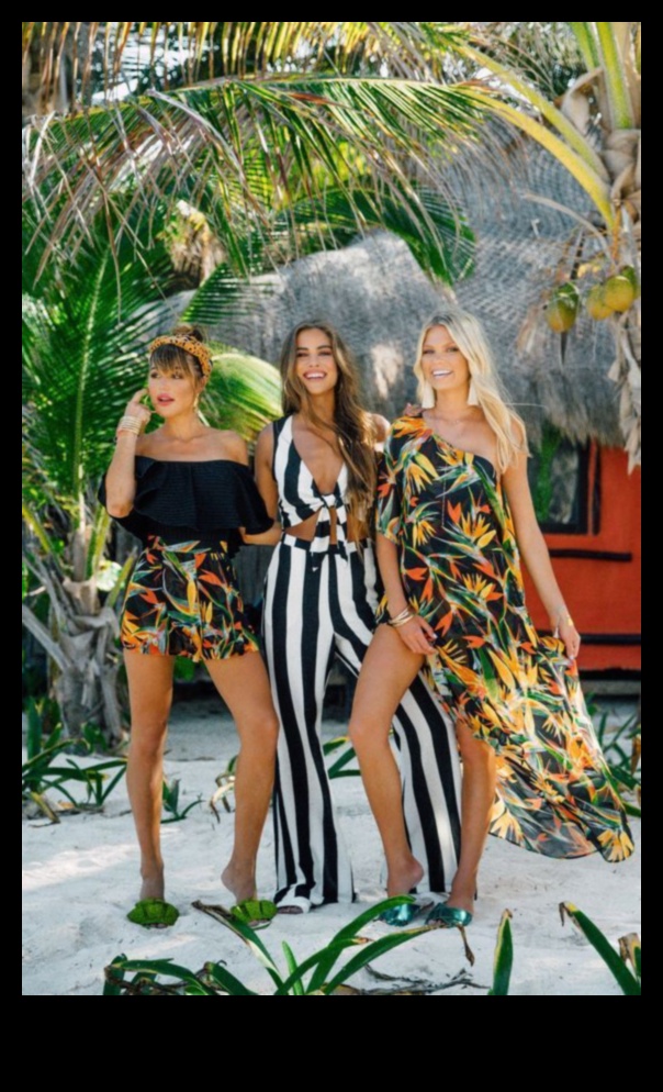 Salas bagātība: tropu iedvesmoti vasaras tērpi greznam dzīvesveidam