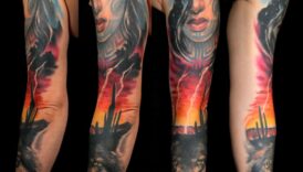 Skulptēts audekls Grand Epic Arm Tetovējums 2 Veidots audekls: atklājiet Grand Epic Arm Tetovējuma meistarības skaistumu