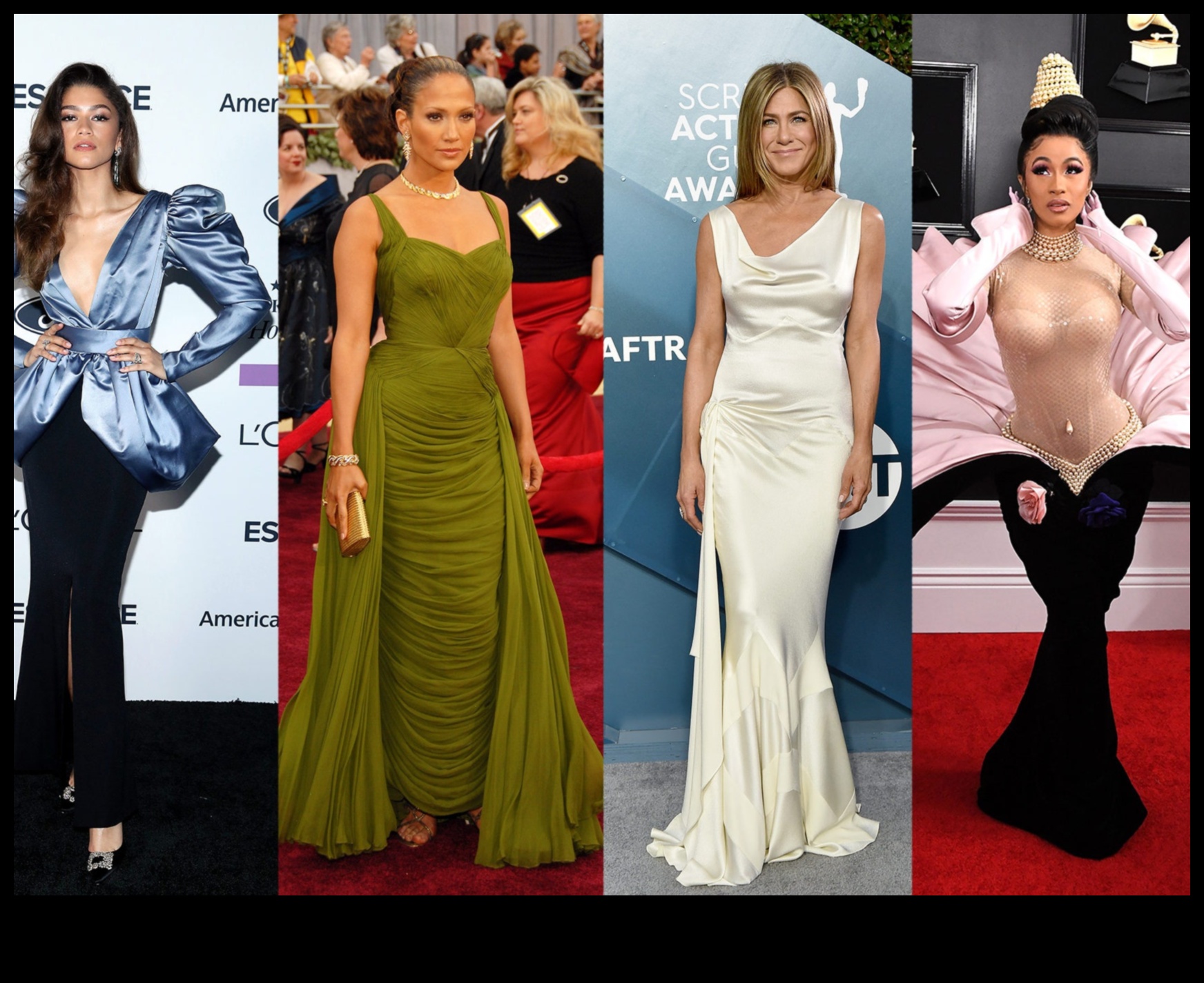 Vintage glamūrs uz sarkanā paklāja Atskats uz krāšņo svinīgo 1 Krāšņas svinības: retro tērpi uzkāpjot uz Sarkanā paklāja